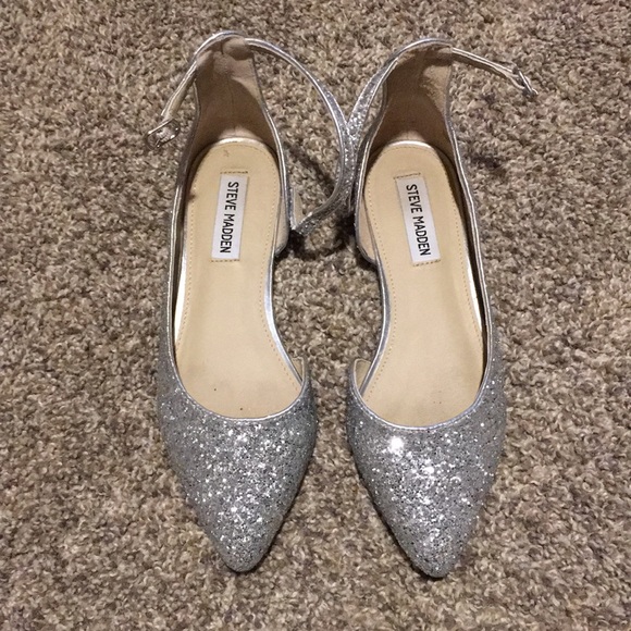Steve madden silver flats Clearance